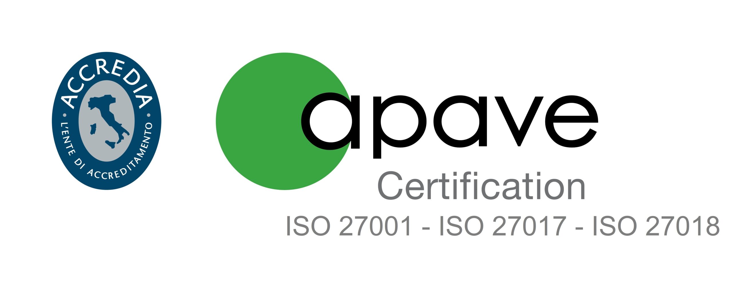 Apave certification italia ISO 27001+27017+27018 + Accredia